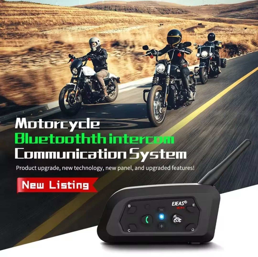 EJEAS-intercomunicador V6 PRO + para casco de motocicleta, auriculares con Bluetooth,