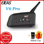 EJEAS-intercomunicador V6 PRO + para casco de motocicleta, auriculares con Bluetooth,